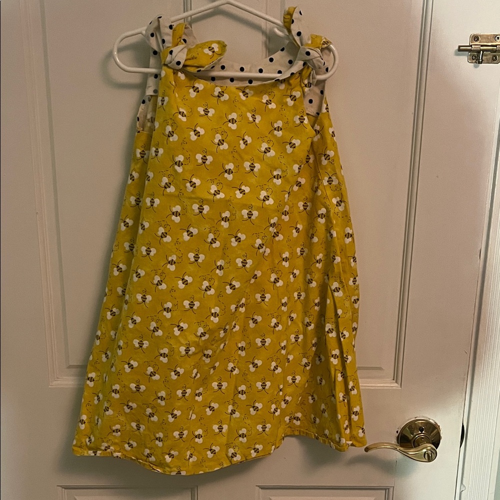 Charming Yellow Floral Kids Dress with Polka Dot Accents